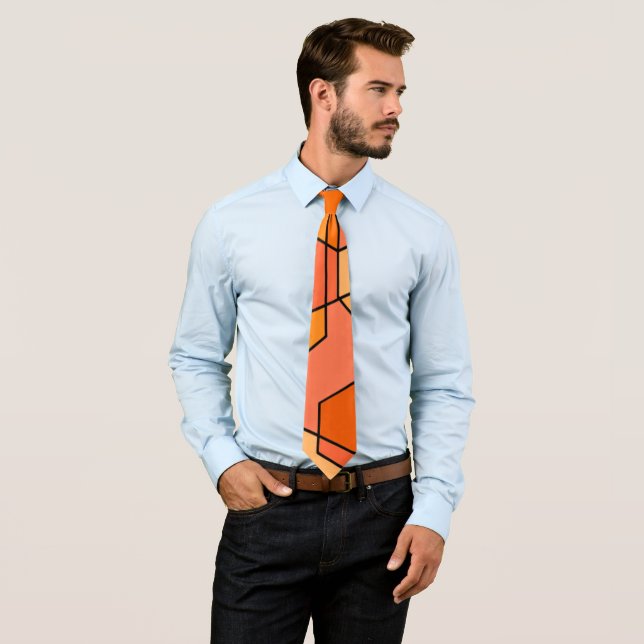 Hexagon Bauhaus - Orange Neck Tie Krawatte (Beispiel)