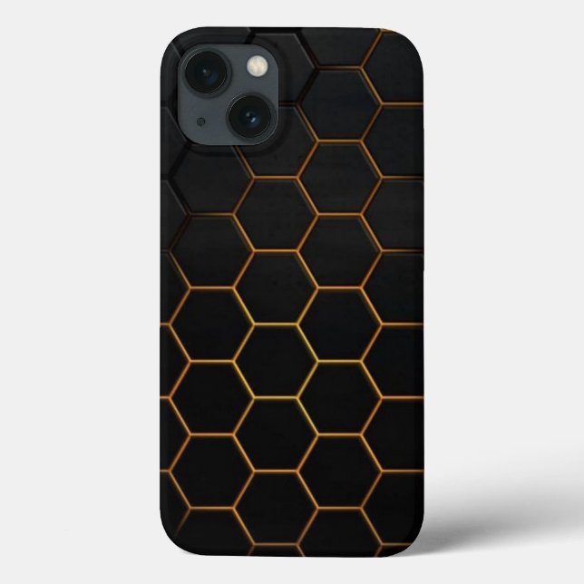 Hexagon Black and Gold Case-Mate iPhone Case (Rückseite)