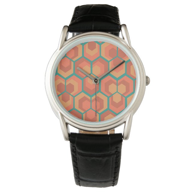 Hexagon-Blume Armbanduhr (Vorderseite)