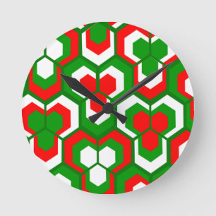 Hexagon-Blume Runde Wanduhr