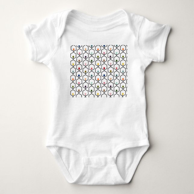 Hexagon Chains Baby Strampler (Vorderseite)