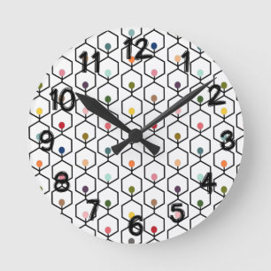 Hexagon Chains Runde Wanduhr
