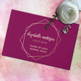 Hexagon Geometric Frame Abschluss Gästebuch