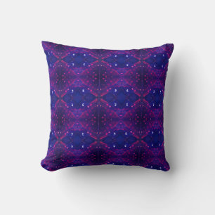 Hexagon geometrische Farbraumgestaltung blau lila Kissen