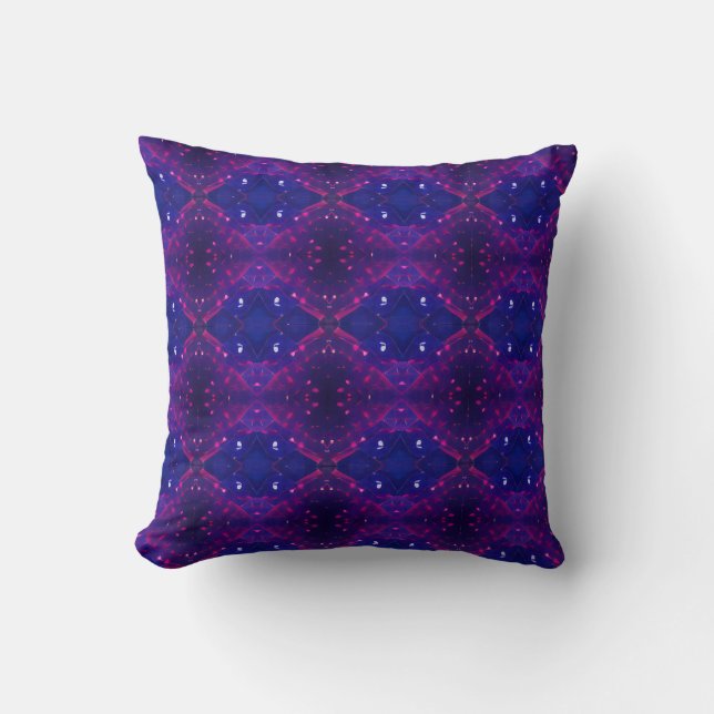 Hexagon geometrische Farbraumgestaltung blau lila Kissen (Vorderseite)