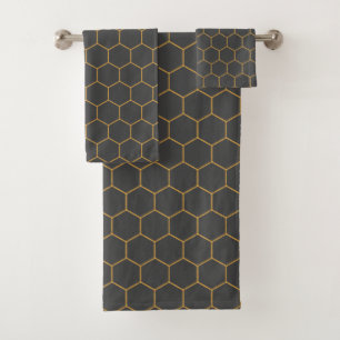 Hexagon gris jaune peigne Hexagon Motif tendance M