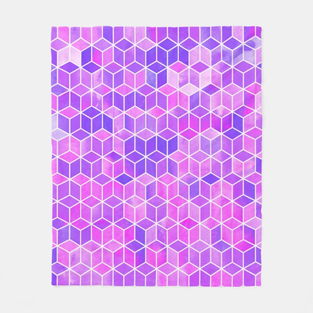 Hexagon-Illustrationsmuster Fleecedecke (Vorderseite)