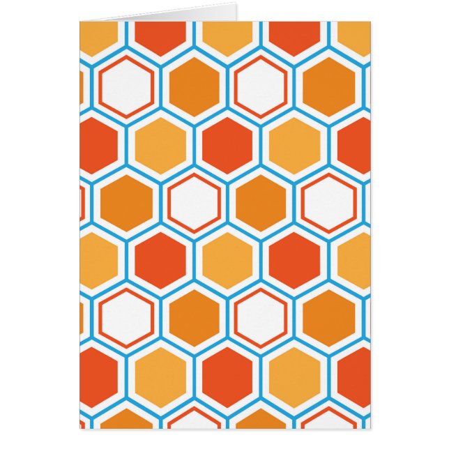Hexagon in orange, blue and white (Vorne)