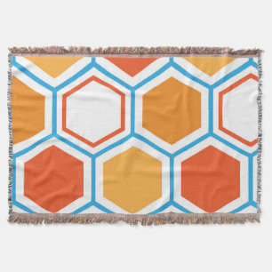 Hexagon in orange, blue and white decke
