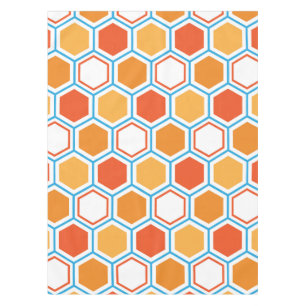 Hexagon in orange, blue and white tischdecke