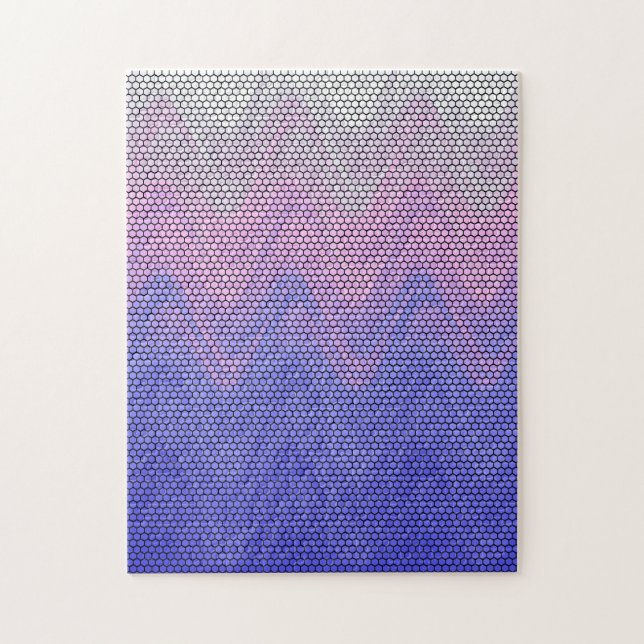 Hexagon Lila rosa Abstraktes Muster (Vertikal)