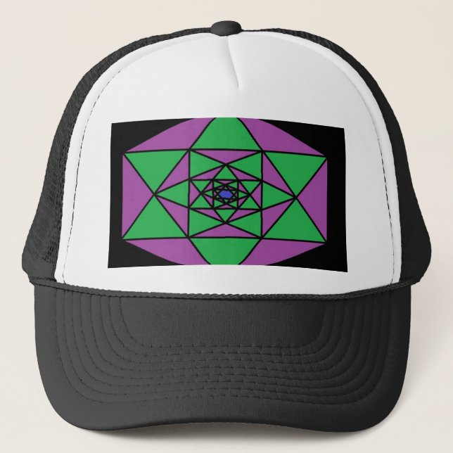 Hexagon Mandala Truckerkappe (Vorderseite)