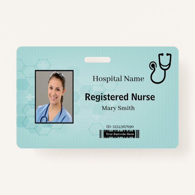 Hexagon Medical Stethoscope Foto ID Ausweis (Vorderseite)