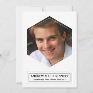 Hexagon moderne 1 Faire-part de graduation photo