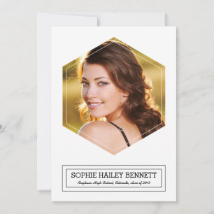 Hexagon moderne 1 Faire-part de graduation photo