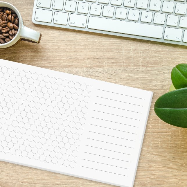 Hexagon Muster Bio Chemie Nachhinweise Post-it Klebezettel (Hexagon Pattern Organic Chemistry Notes)