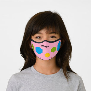 Hexagon-Muster in rosa Premium Mund-Nasen-Maske