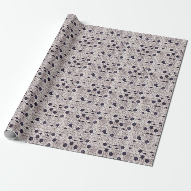 Hexagon-Muster, isometrisch, grungenhaft Geschenkpapier (Ungerollt)