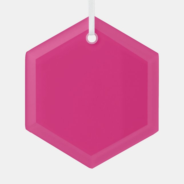 Hexagon-Ornament aus Hot Pink Ornament Aus Glas (Vorderseite)