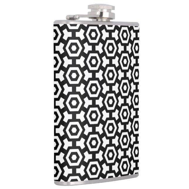 Hexagon Rings Vinyl Wrapped Flask 8oz Flachmann (Rechts)