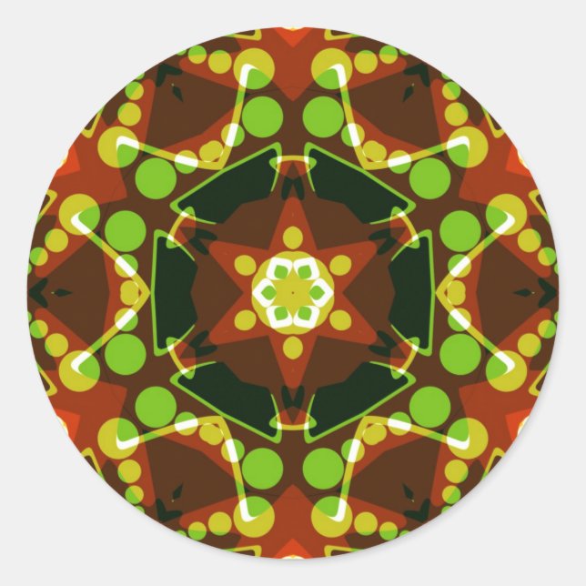 Hexagon-Sticker für geometrische Kunst Runder Aufkleber (Vorderseite)