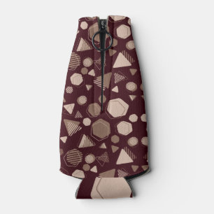 Hexagon & Triangle Pink & Brown auf dem Maroon-Mus Flaschenkühler