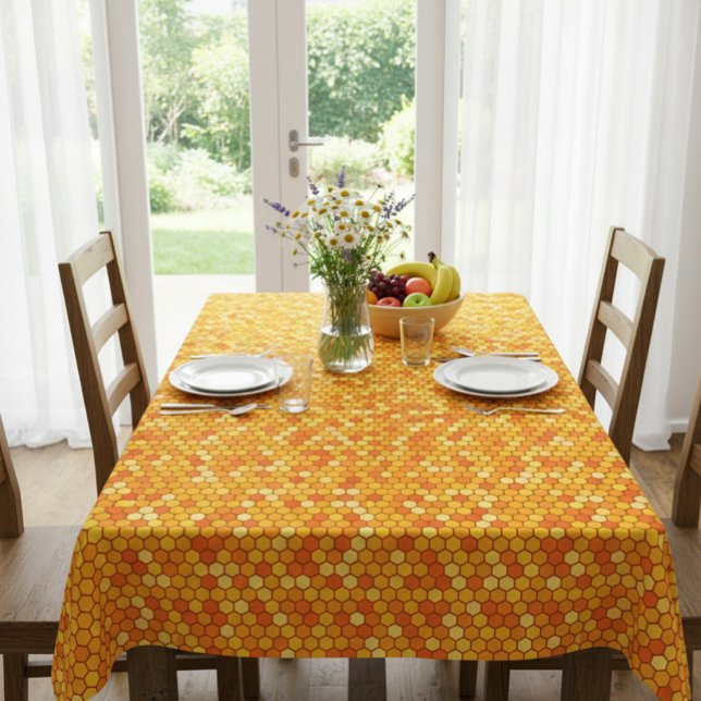 Hexagonal Bee-Themed Tablecloth Tischdecke (Von Creator hochgeladen)