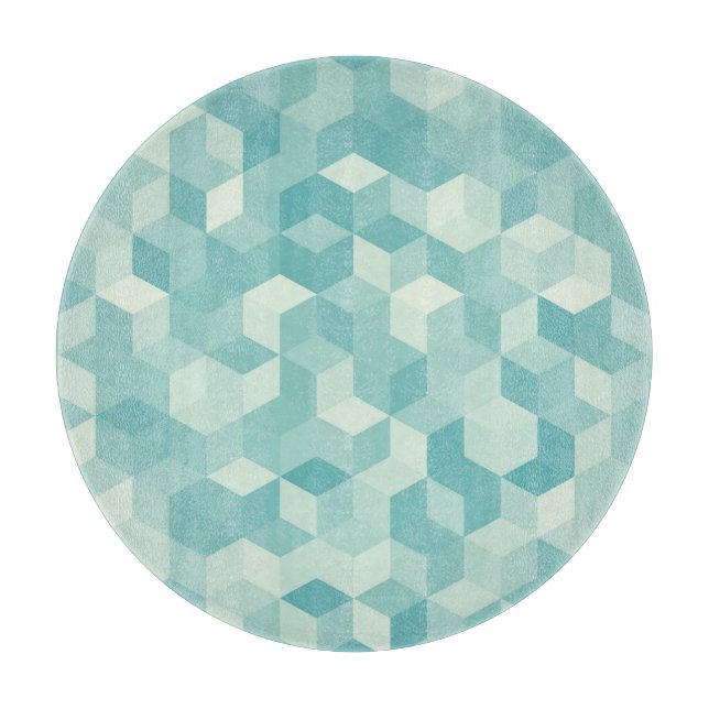 Hexagonal blaues Nahtloses Muster Schneidebrett (Vorderseite)