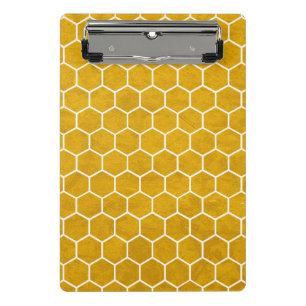 Hexagonal-Hexagon-Muster gelb Mini Klemmbrett