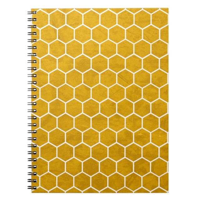 Hexagonal-Hexagon-Muster gelb Notizblock (Vorderseite)