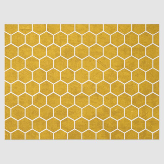 Hexagonal-Hexagon-Muster gelb Seidenpapier (Vorderseite)