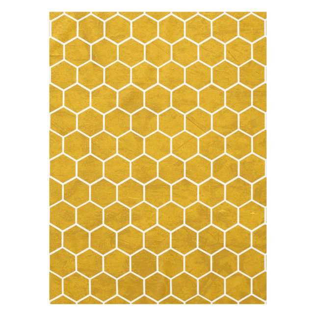 Hexagonal-Hexagon-Muster gelb Tischdecke (Vorderseite)