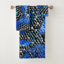 Hexagonal mosaic or blue and grey to black scales 