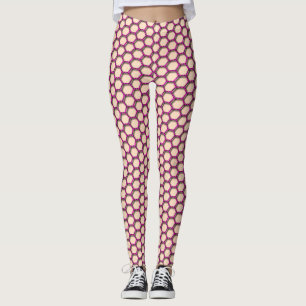 Hexagonal-Pink-Fischernetze-Leggings Leggings