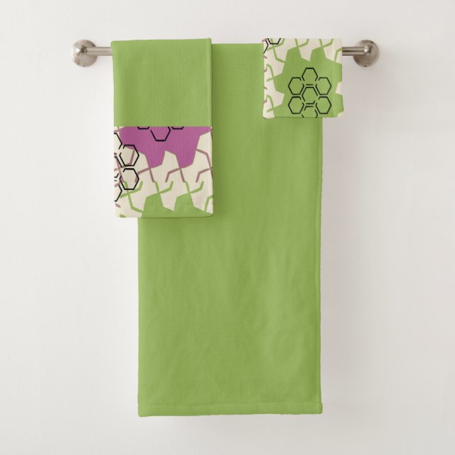 Hexagonal vert et rose (En situation)