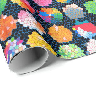 Hexagonale Beachball Dots Geschenkpapier
