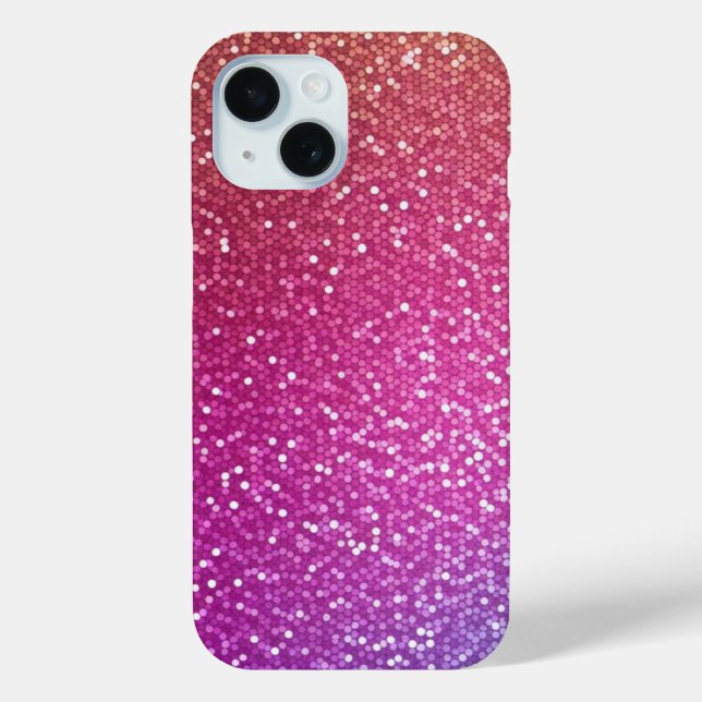 Hexagonaler Glitzer Rainbow Gradient Case-Mate iPhone Hülle (Rückseite)