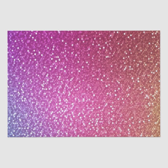Hexagonaler Glitzer Rainbow Gradient Seidenpapier (Vorderseite)
