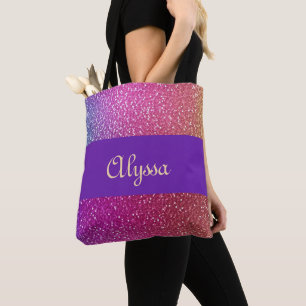 Hexagonaler Glitzer Rainbow Gradient Tasche