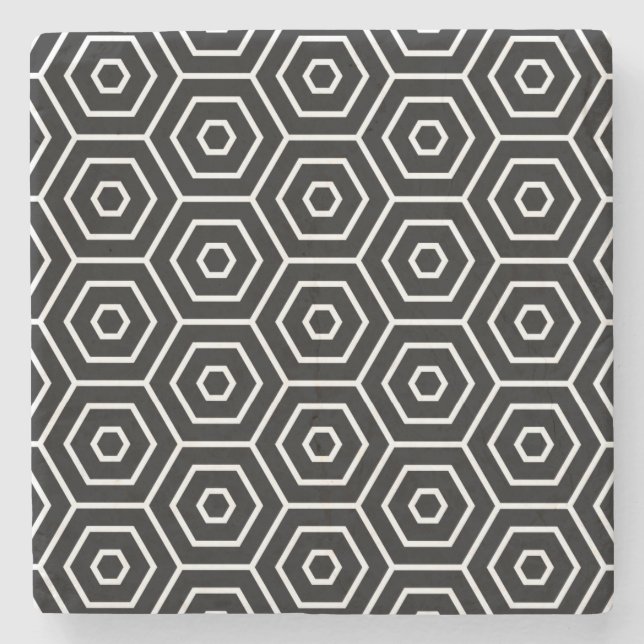 Hexagone masern geometrisches Muster Steinuntersetzer (Vorderseite)