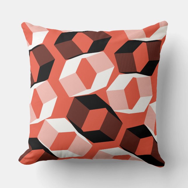 Hexagons mit farblosen Teilen, auf orangefarben Kissen (Vorderseite)