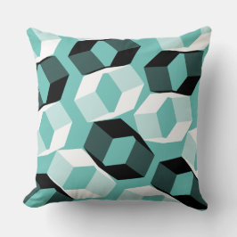 Hexagons mit farblosen Teilen vermischen, auf leic Kissen