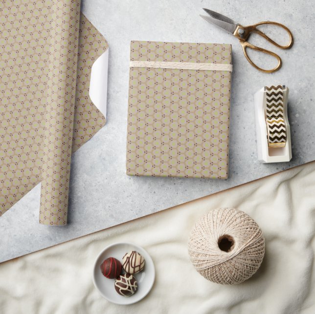 Hexagons mit geometrischen, warmen Neutralen Geschenkpapier (Kunsthandwerk)