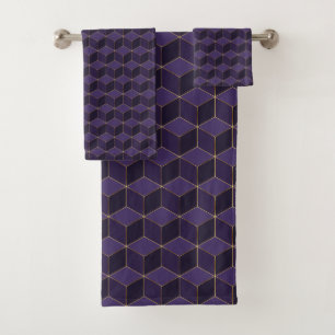 Hexagons royaux violets et détails dorés