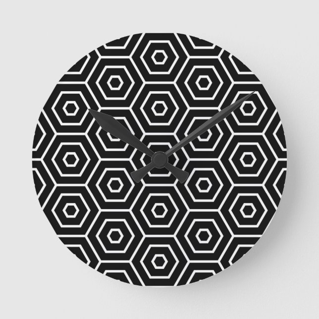Hexagons texture geometric pattern runde wanduhr (Vorderseite)