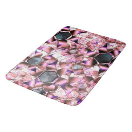 Hexagons, umgeben von rosa blütenähnlichen Formen Badematte