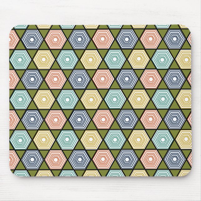 Hexagons und Dreiecke Mousepad (Vorne)