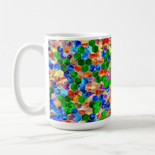 Hexagons verticaux de la pièce pivoter 15oz Mug