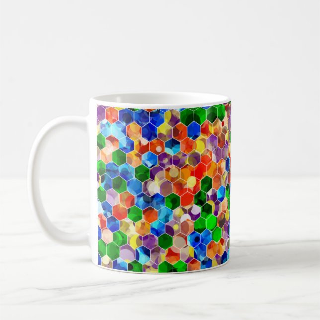 Hexagons verticaux de même point 11oz Mug (Gauche)