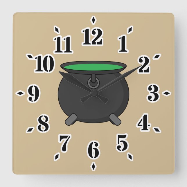 Hexch Cauldron Quadratische Wanduhr (Vorderseite)